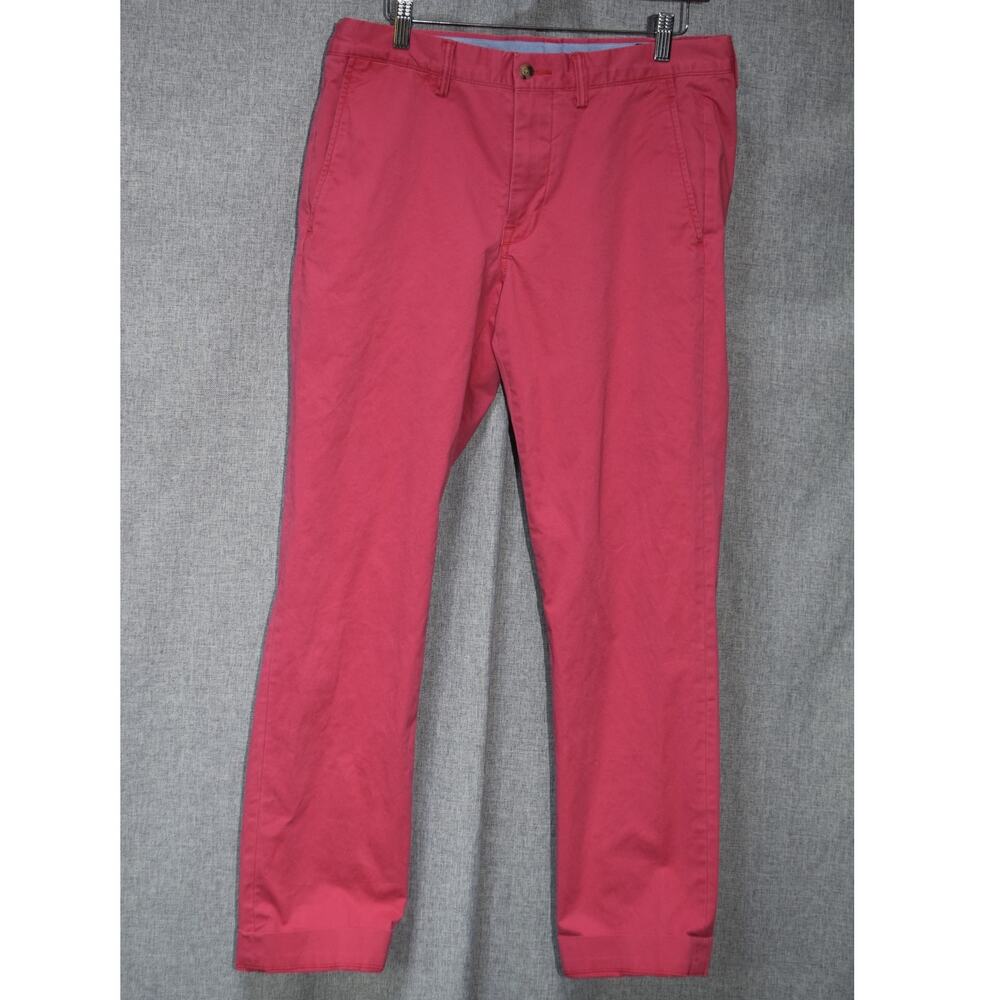 Polo Ralph Lauren Men’s Pink Stretch Straight Fit Chino Pants 32x32 Cotton